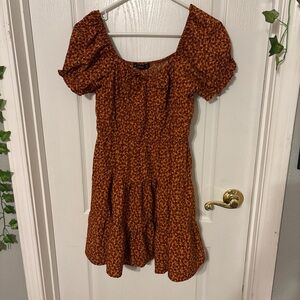 Orange floral sun dress